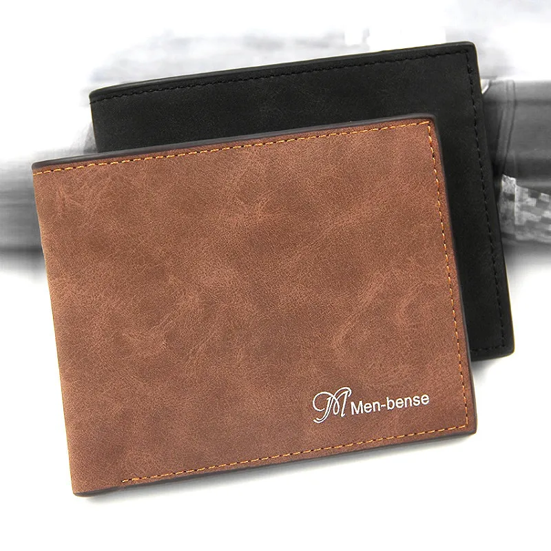Top 2018 Vintage Men Leather Brand Luxury Wallet Short Slim Male Purses Money Clip Credit Card Dollar Price fashion 112