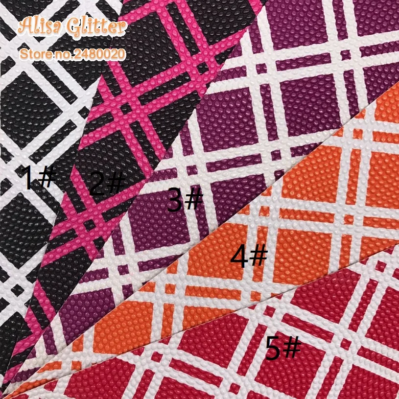 

1PCS A4 SIZE 21X29cm Embossed Caviar with Printed Plaids leather Fabric For Bow DIY handbags shoes A24