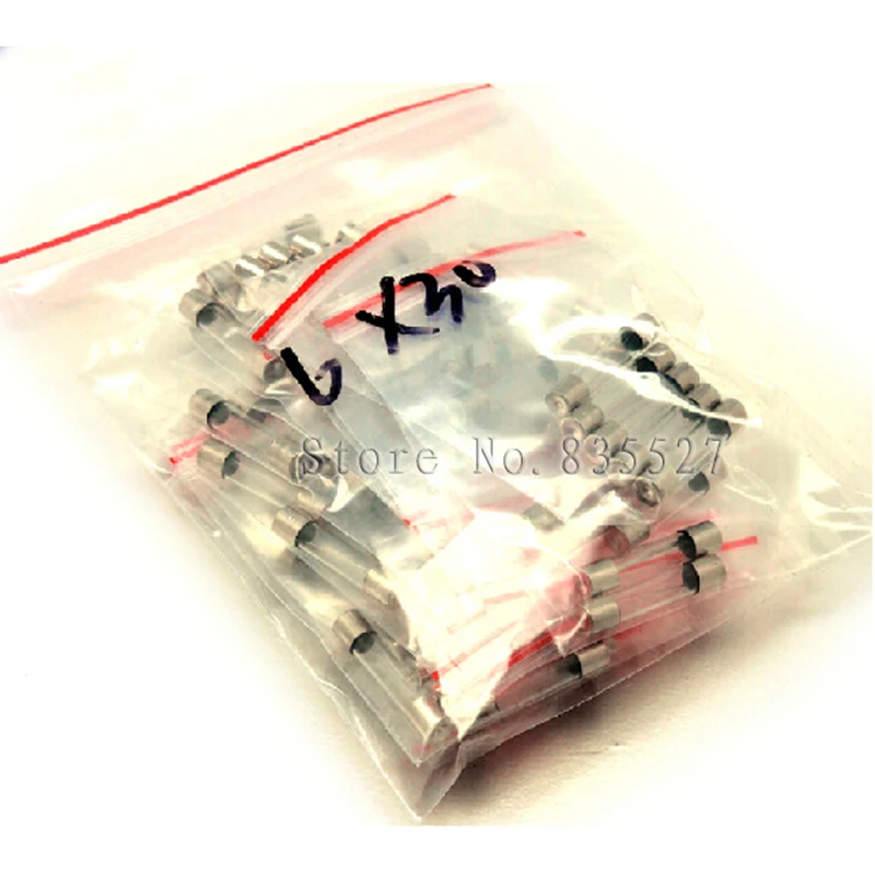 65pcs/lot 6 * 30 glass fuse package 250V 0.1A-30A 13 kinds of commonly used component package for each 5pcs