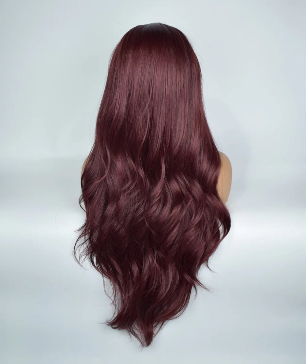 Marquesha термостойкие волосы из волокна длинные волнистые синтетические парики каштанового цвета синтетические парики для женщин