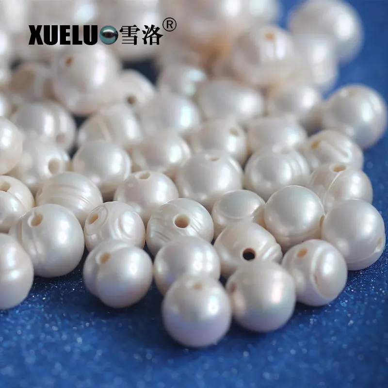 12-15mm Ivory White Near Round Freshwater Pearls Beads for Jewellery Making B