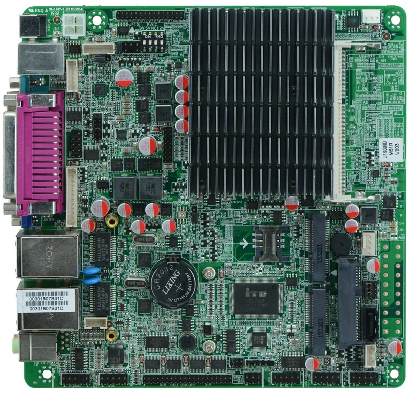 Материнская плата Intel J1900 Bay trail Mini ITX с двойным гигабитным Ethernet / 6 * COM/ 8