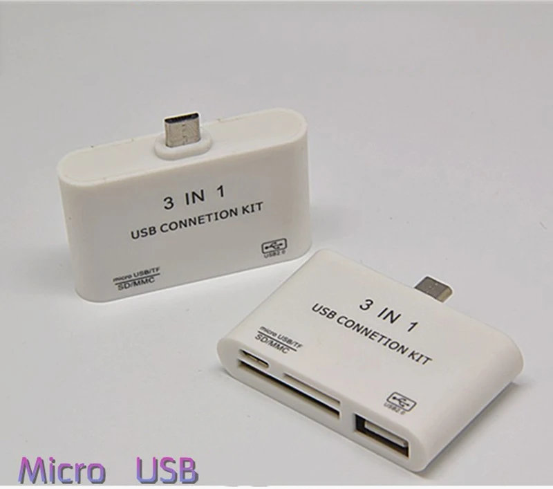 3 в 1 USB OTG кард-ридер флэш-накопитель высокоскоростной USB 2,0 универсальная карта TF/SD/MMC OTG кард-ридер телефон удлинитель