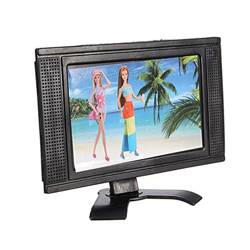 New LCD TV Doll Toy Structures Accessories For Barbie Doll House Furniture Sep6-A 2