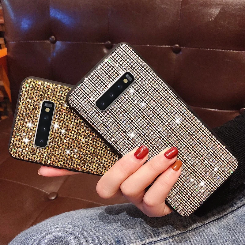 Чехол со стразами для Samsung Galaxy S10 Plus S10e S9 S8 Note 8 9 роскошный блестящий силиконовый