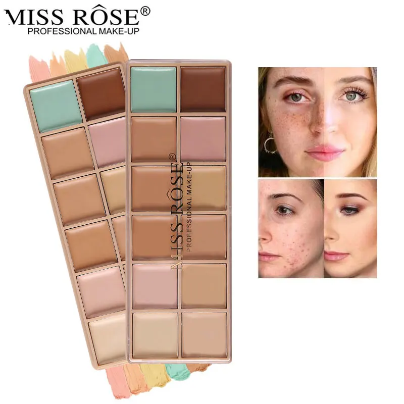 

Miss Rose 12 Colors Perfect Cverage Creamy Concealer Palette Eye Face Makeup Full Cover Kit Long Lasting Base Primer Cosmetics