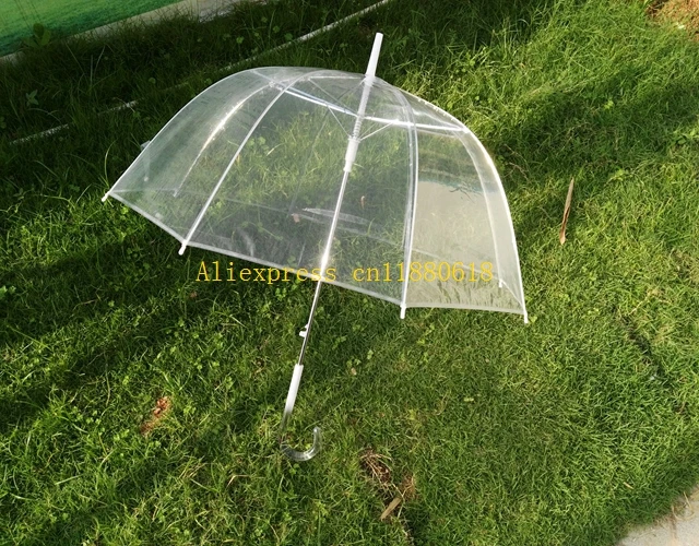 40pcs/lot Free Shipping Long Handle Transparent Umbrella 34" Big Clear