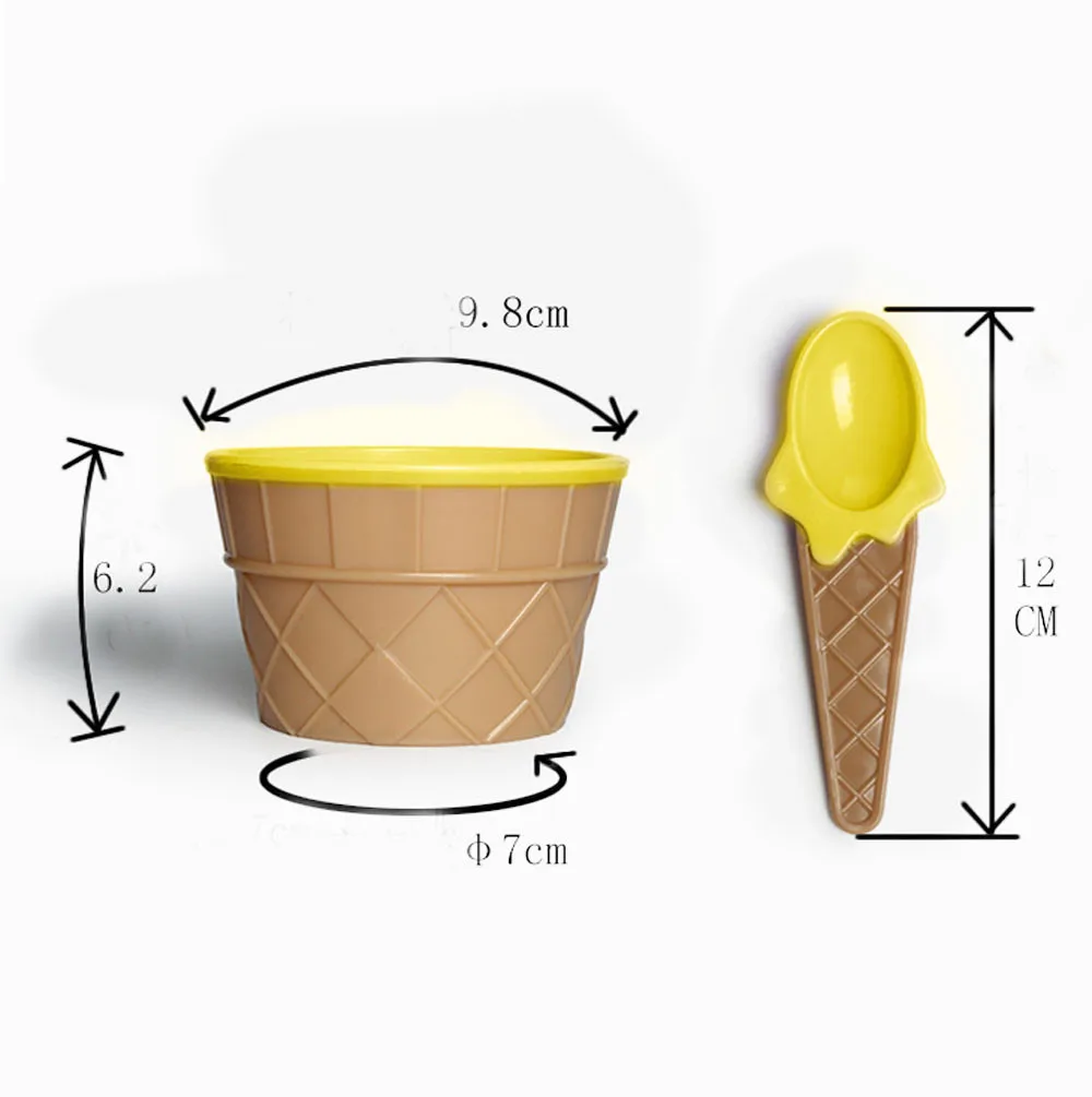1 шт. милые детские чаши для мороженого чашка для мороженого парные чашки для десерта миска для мороженого с ложка детские столовые приборы