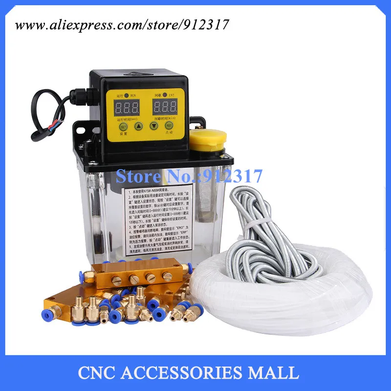 Full set 1L AC Electric Auto Lubrication Pump CNC Digital electronic Timer Oil AC220V |