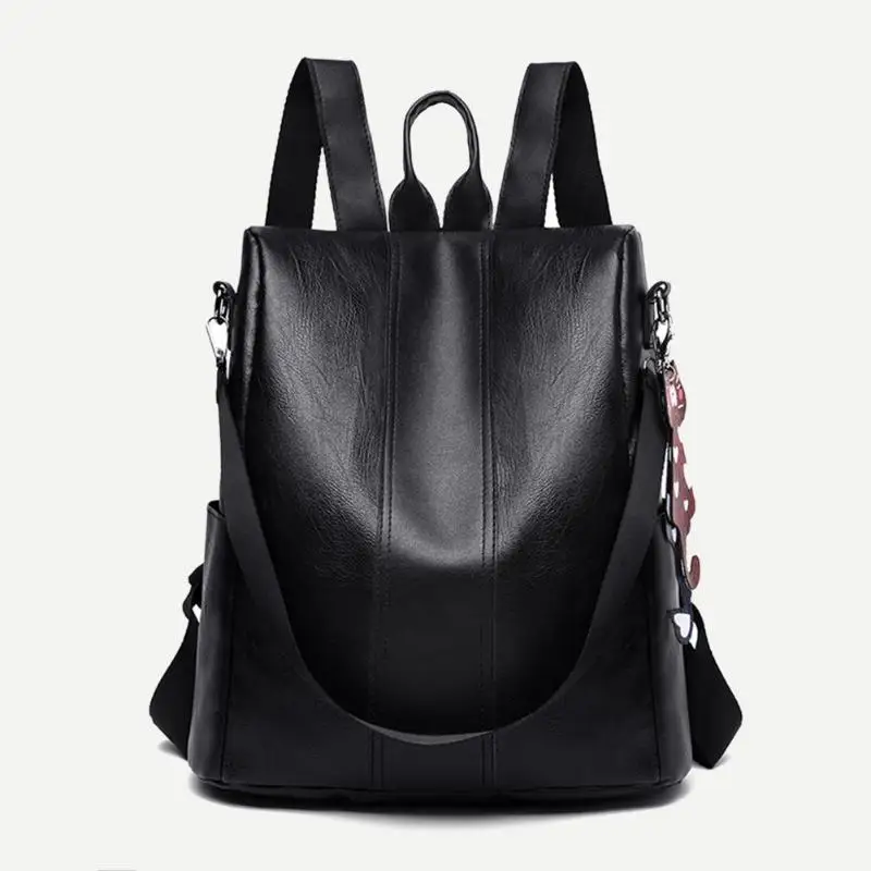 Новые модные дорожные рюкзаки с защитой от кражи, Женские однотонные кожаные школьные сумки на плечо
