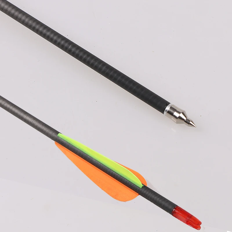 6pcs Archery Carbon Arrows 31inch Spine 400 Shooting Hunting Arrow for
