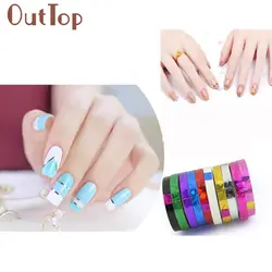 10 шт./компл. Красочные Ногтей Rolls Чередование Ленты DIY 3D Nail Art Советы Украшения Ногтей Наклейки Леверт Челнока 20mar10