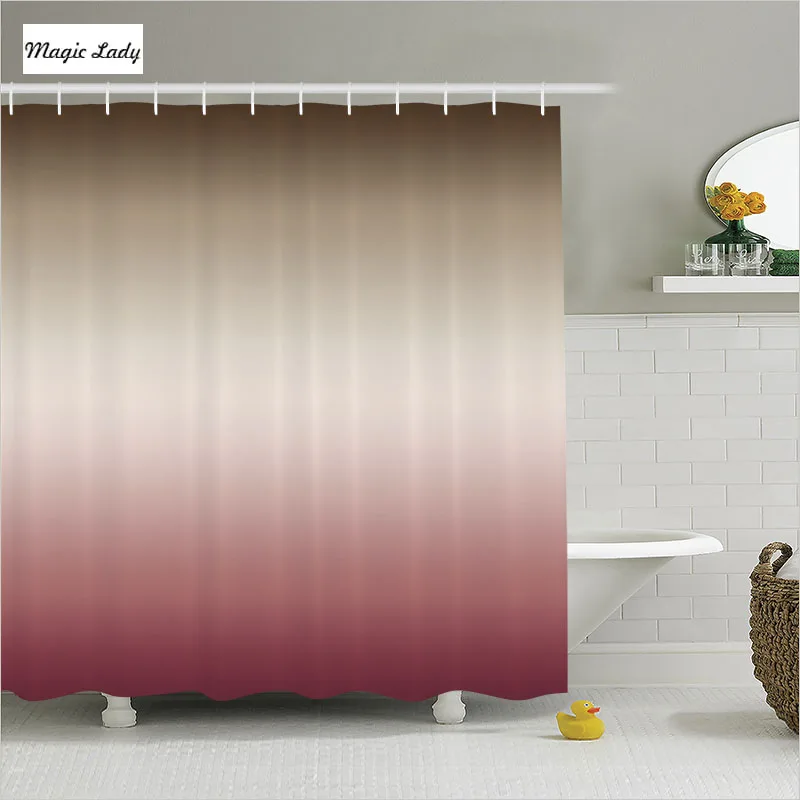 Luxury Brown Shower Curtains Gradient Semi blackout Accessories Texture