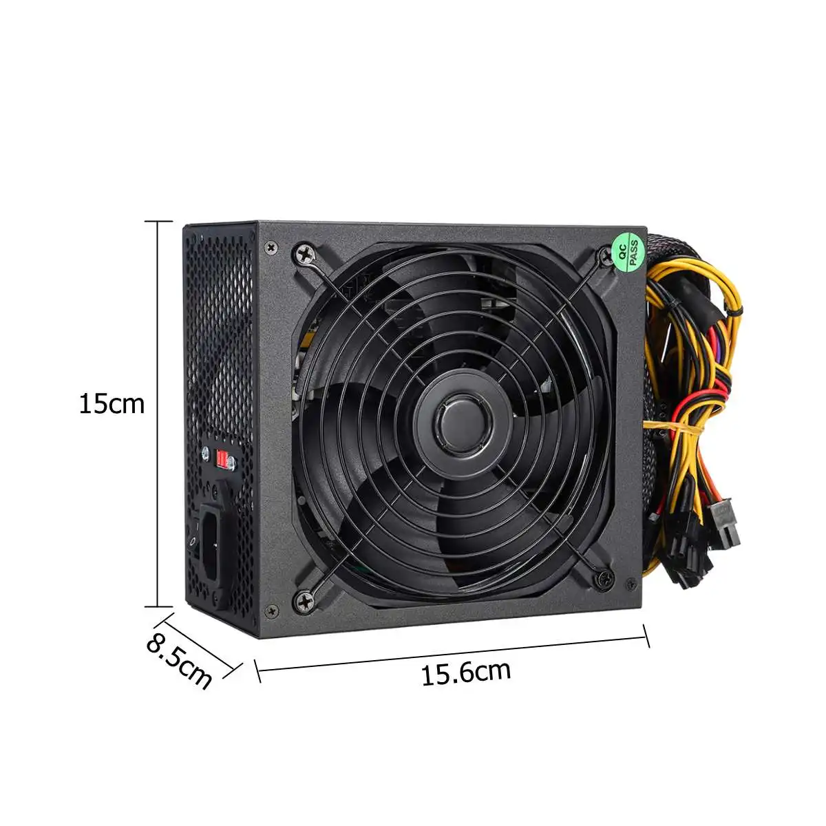 1200 W PC التيار الكهربائي للكمبيوتر وحدة PC PSU 24Pin SATA 6Pin 4Pin هادئة LED مروحة 80 زائد