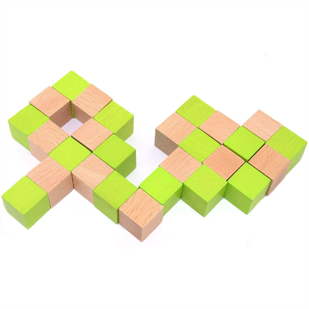 New Wood Snake Cube Puzzle Brain Teaser Toy Games for Adults Kids