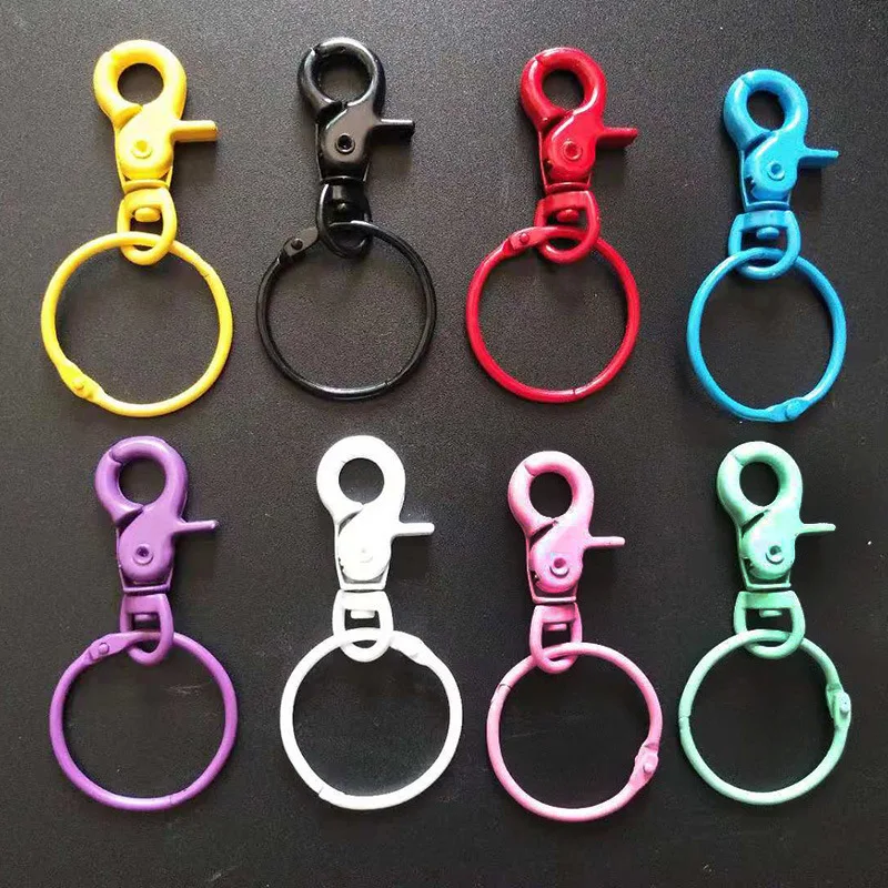 

Candy-colored paint Plated Pull-Apart Key Rings Dual Detachable Key Ring Snap Lock Holder Removable Keyring Quick Release YS-254