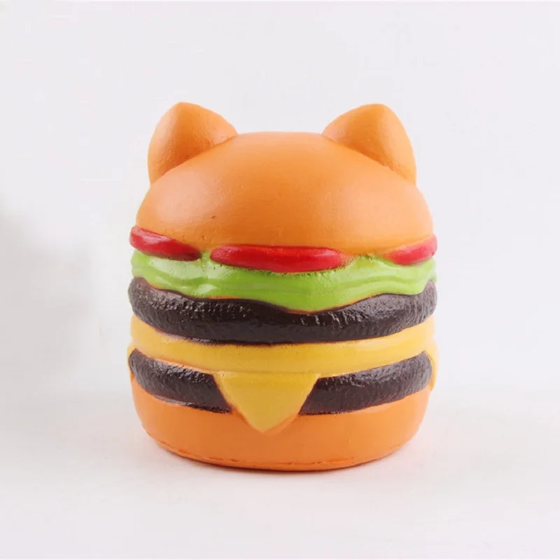 Горячая Jumbo мягкими Squeeze медленный отскок игрушка ПУ моделирование милый Burger Cat Анти-Стресс декомпрессии игрушки или подарки для детская