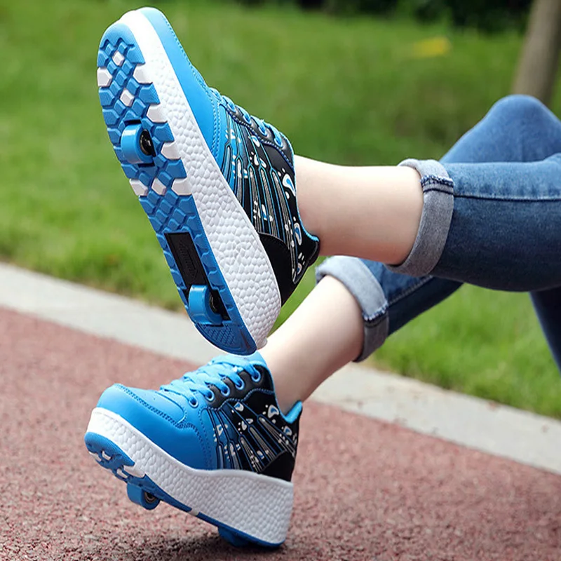 الكبار الاطفال الأحذية الأسطوانة أحذية heelies الأسطوانة الجليد أحذية التزلج على الجليد فتاة الصبي غير مرئية بكرة الأسطوانة التزلج 2018 جديد احذ...