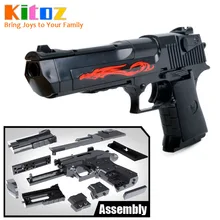 Kitoz conjunto brinquedo arma blocos de construção pistola rifle diy 3d miniatura modelo plástico presente para o menino crianças com instruções construção