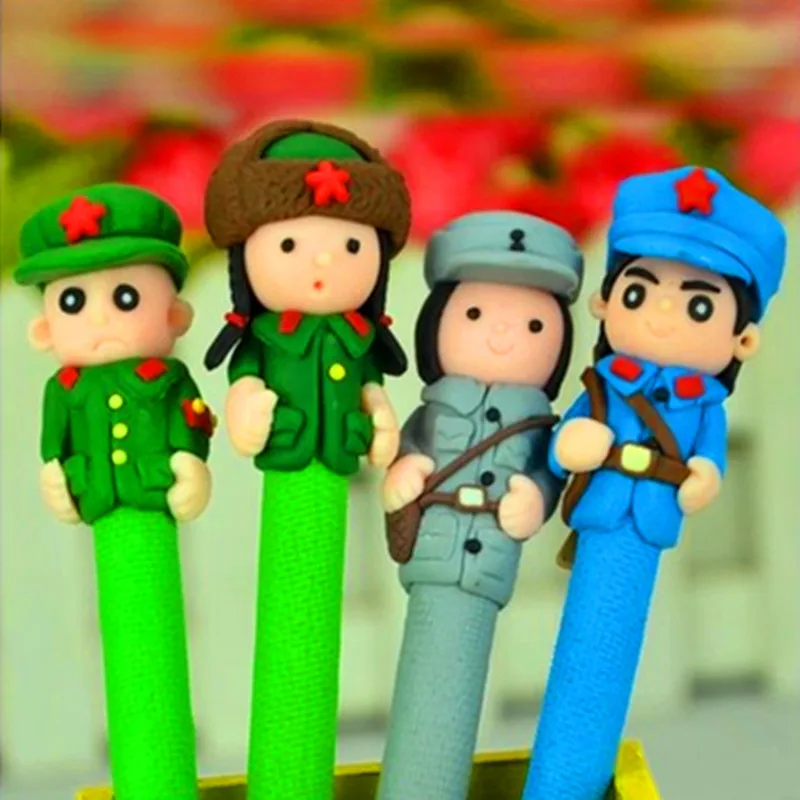10 pcs/lot Creative handmade polymer clay pens ballpoint pen children gift kawaii stationery school Office supplies