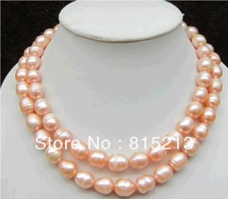

ddh0090 ELEGANT NATURAL 34"11-13 mm south sea PINK PEARL NECKLACE 14K Without earring
