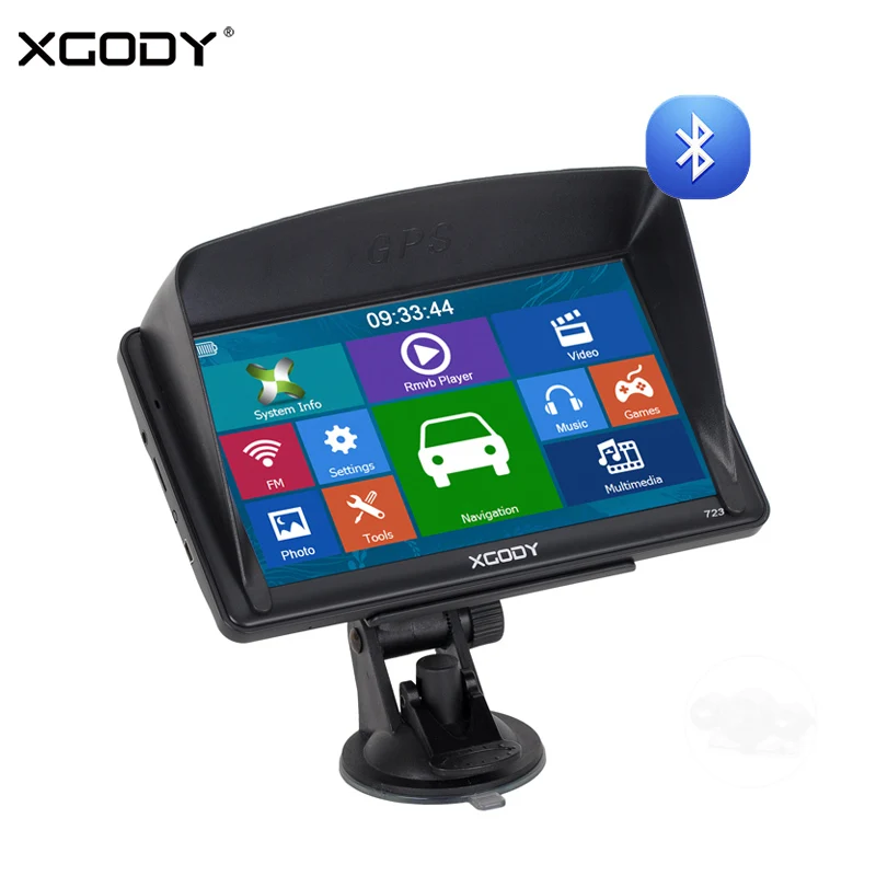 

XGODY 723 7" Car Truck GPS Navigation Bluetooth 256M 8GB Navigator Sat Nav Rear View Camera 2018 EU 2017 Russia Navitel Free Map