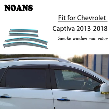 

NOANS 4pcs For Chevrolet Captiva 2018 2017 2016 2015 2014 2013 Accessories Auto Car Windows Sun Rain Visor Door Shield Trim