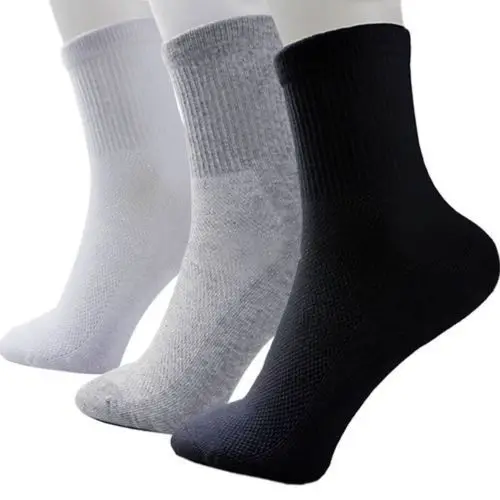 

Hot new 10 Pairs Lot Men Cosy Cotton Socks black white gray color sock