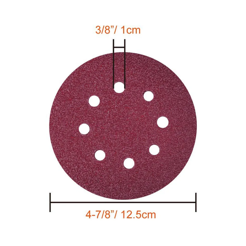 76 шт. 8 отверстий шлифовальные диски, 5 дюймов крюк и петля включает 40/60/80/100/120/180/240/320/400/800 наждачной бумагой для Rando
