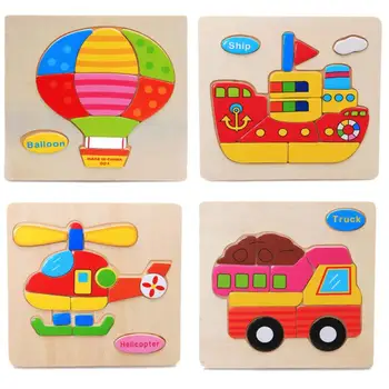 

Children Wooden Toy Cartoon Animals Dimensional 3D Puzzle Educational Intellectual Developmental Wooden Toy Puzzle Gift