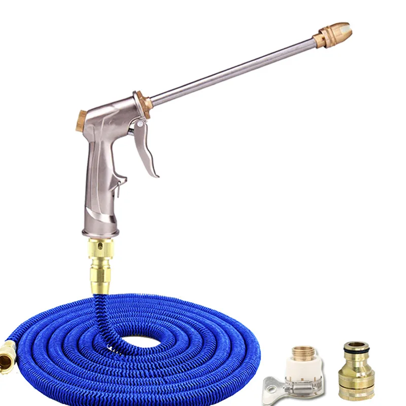

25FT-100FT Garden Hose Expandable Magic Hose flexible Hose And Metal Water Gun For Garden Watering Car Wash Cleaning Weapons