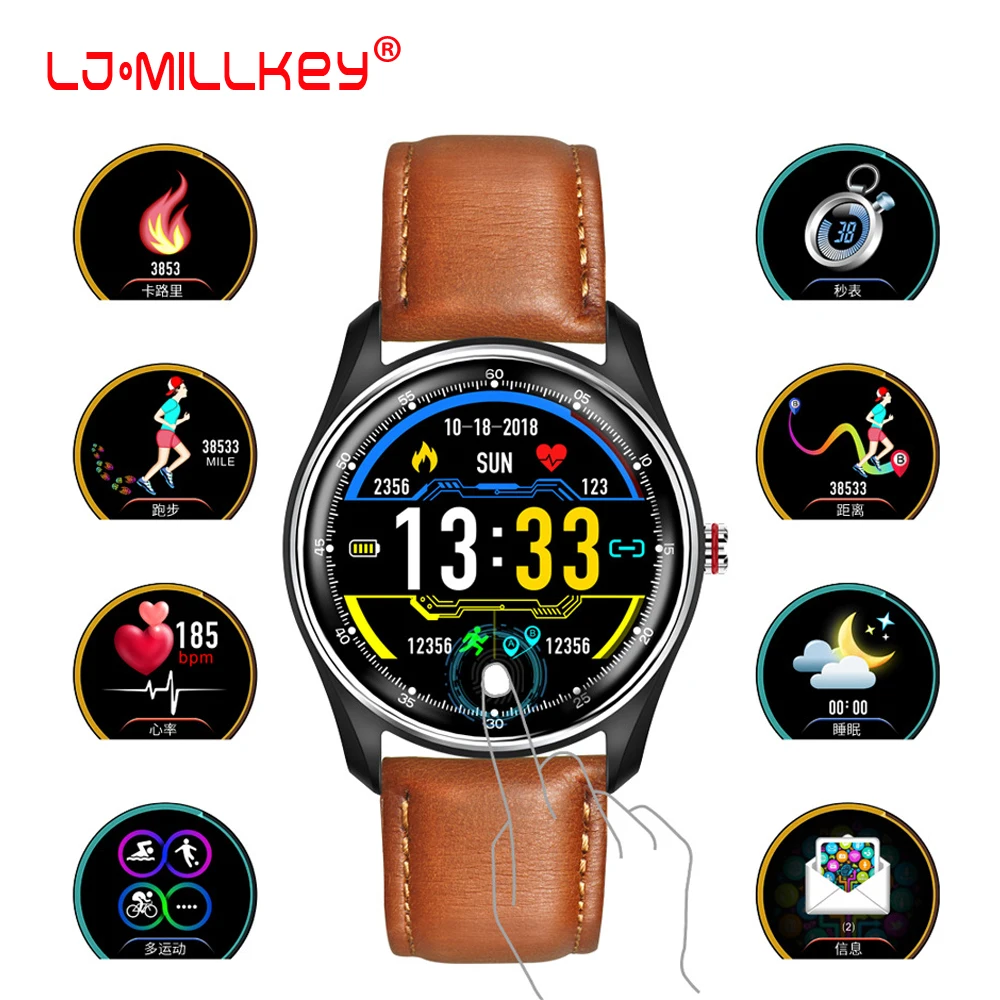 

New ECG PPG Smart Watch Men IP68 Waterproof Color Screen Heart Rate Boold Pressure Monitor Call Drink Reminder Bracelet Men