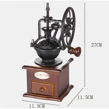 

HOT Manual Coffee Grinder Antique Cast Iron Hand Crank Coffee Mill With Grind Settings & Catch Drawer