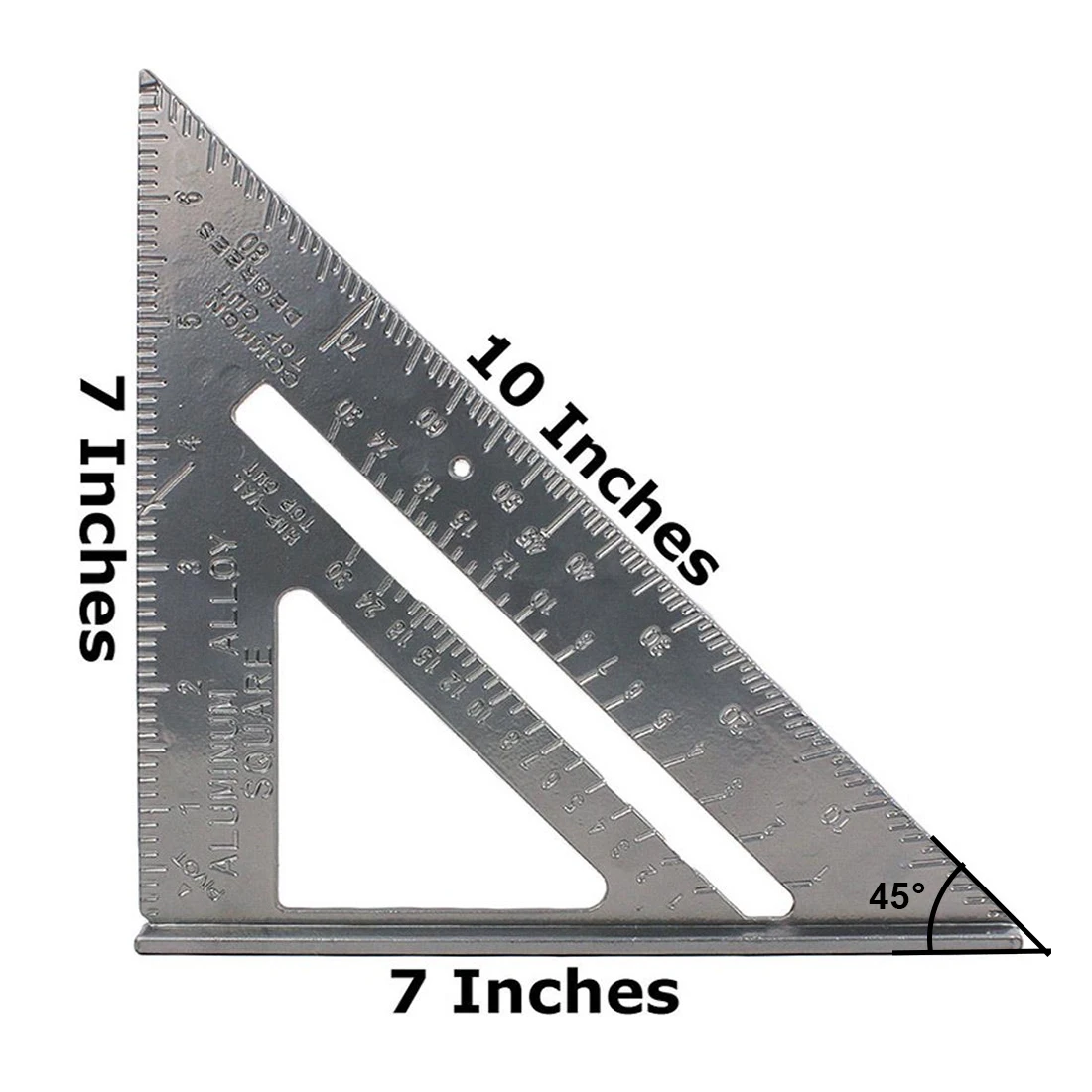 Measuring Layout Tool 90 degree 7inch Aluminum Speed Square Triangle Angle Protractor Measuring Tool Multi-function Protract