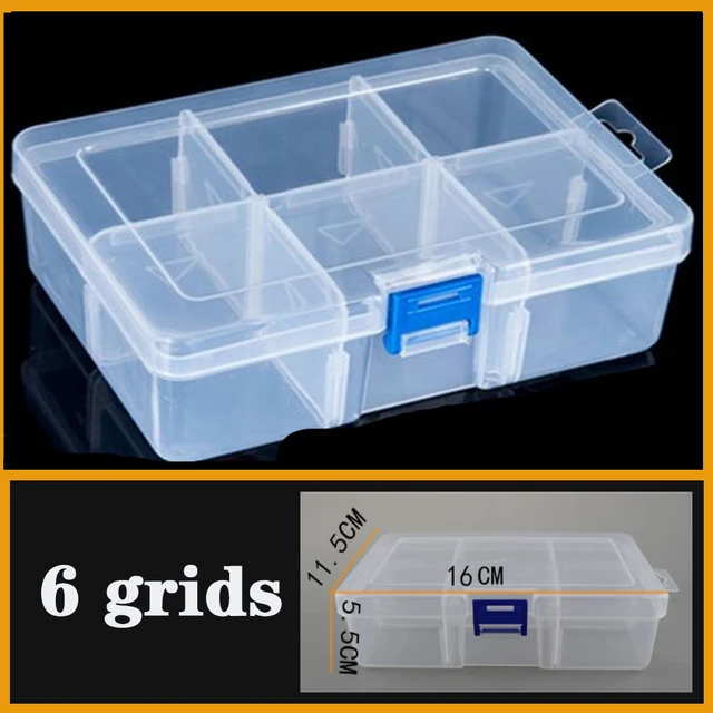 Plastic Big 6 Grid Compartment Adjustable Jewelry Necklace Transparent Storage  Box Case Holder Craft Organizer Container Storage - Storage Boxes & Bins -  AliExpress
