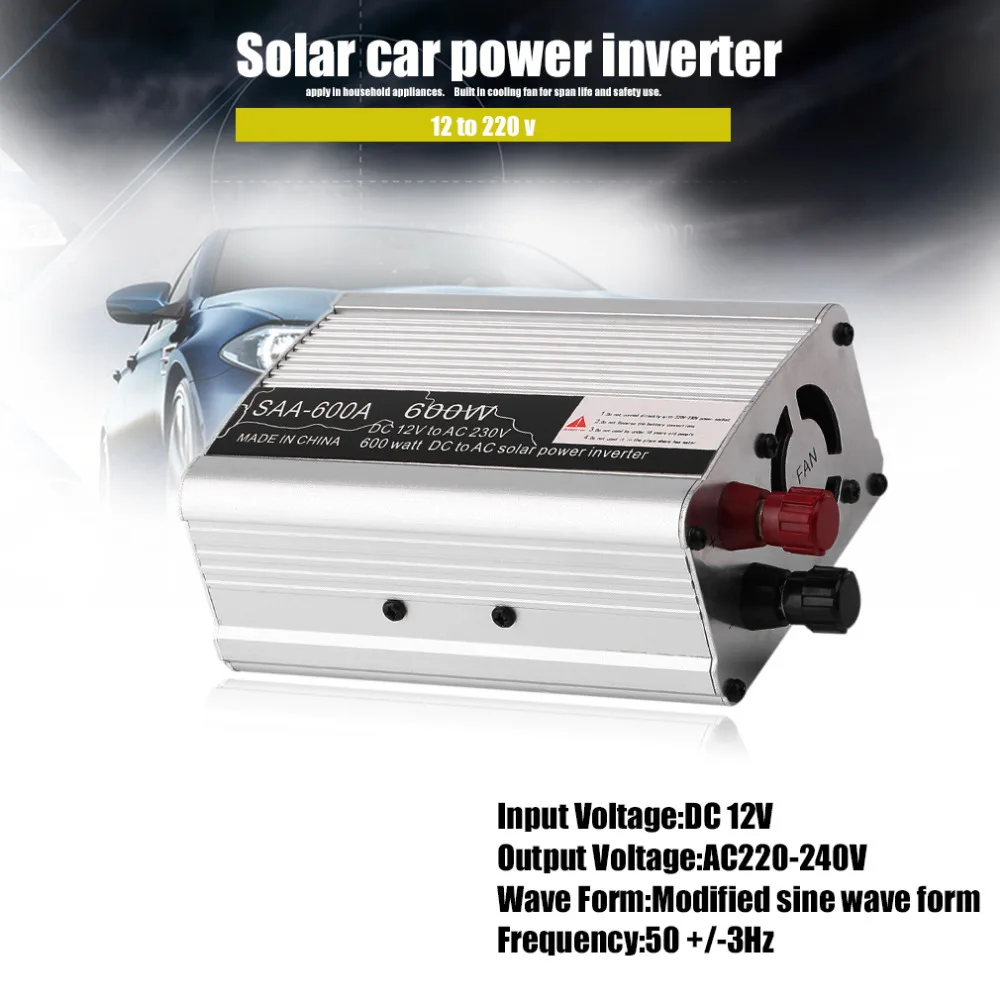 Автомобильный инвертор Напряжение автомобиля инверсор DC12V к AC220V инвертор адаптер 300/400/500/600 Прямая