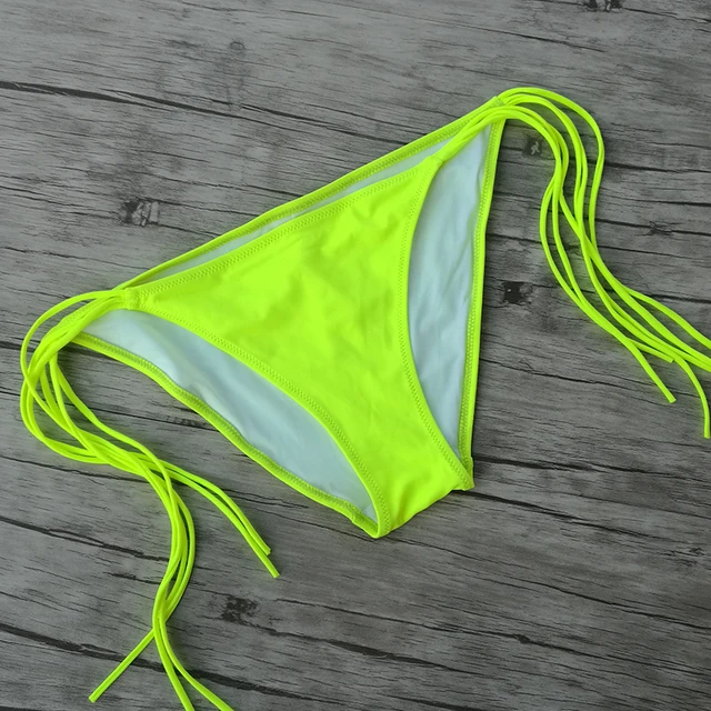 Women Yellow Bikini Bottoms 2019 Sexy Secret Swimwear Biquini Bikinis