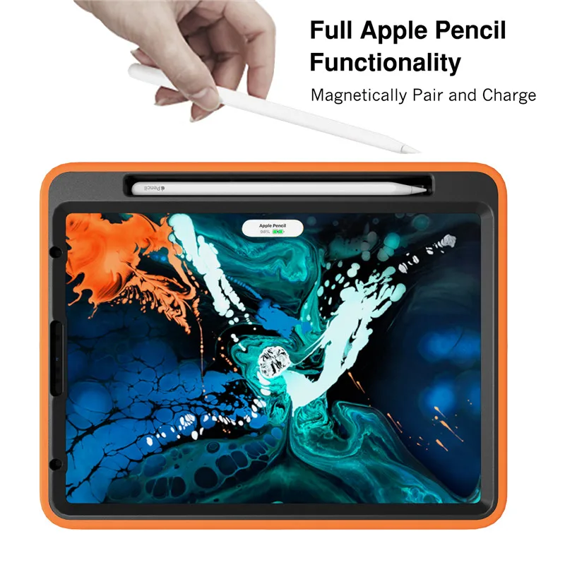 Cqhseadpling для iPad pro 11 чехол с держателем для карандашей для зарядки apple pencil Silica gel+ PC Cover tablet A80, A2013, A1934, a79
