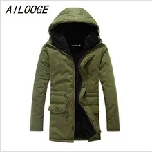 Ailooge Новинка года распродажа модные зимние Куртки Для мужчин S хлопок Slim Fit Снег Мужские парки теплый толстый Для мужчин Пальто для будущих мам студент куртка