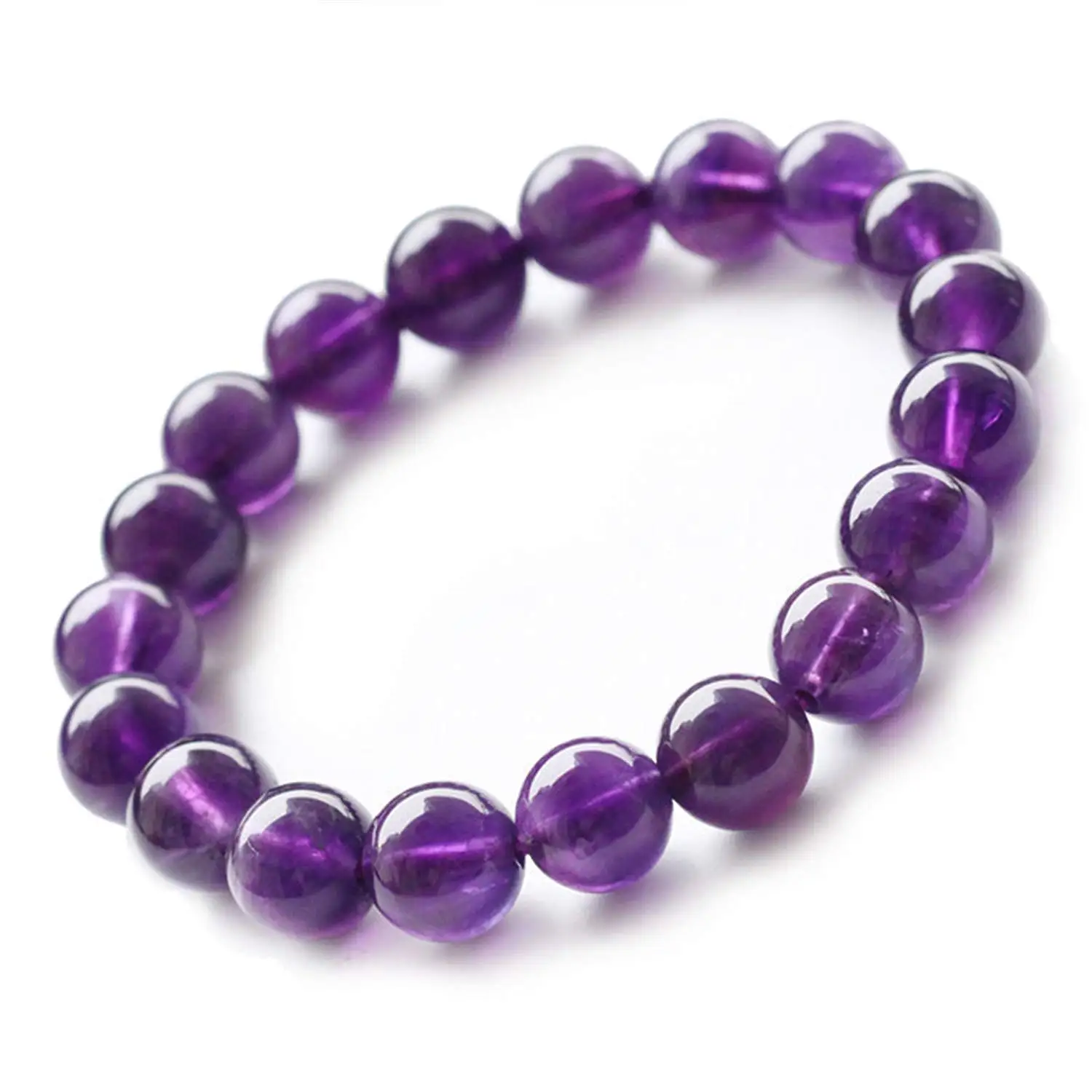 

9mm Natural Amethyst Bracelet for Women Crystal Quartz Stretch Purple Round Beads Bracelet AAAA