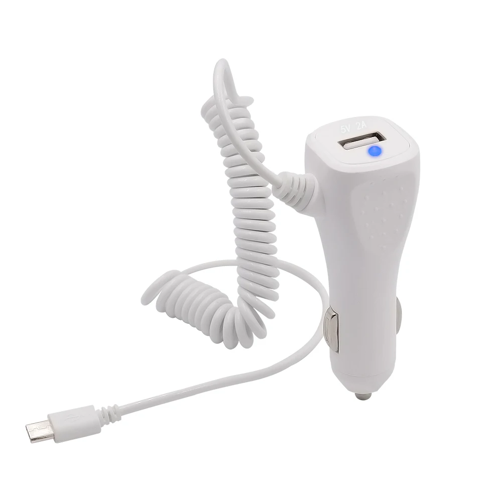 

Mini Car Cigarette Lighter USB Charger Power Adapter Cable Cord With Blue LED Light For Android Mobile Phone Car Accessories