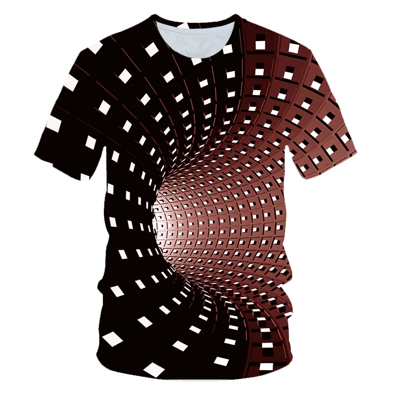 От 4 до 20 лет Детское 3D футболка для мальчиков и девочек, красочные Whirlpool клетчатый вихрь, для детей 0, 1 футболка с принтом, летние детские футболки, топы - Цвет: picture show DT-003