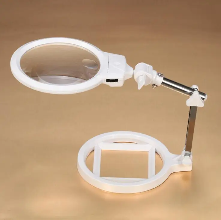 Pаспродажа Увеличительное стекло мульти функциональное увеличительное стекло 6X Лупа микроскоп настольная лампа лупа с светильник измерительная шкал...