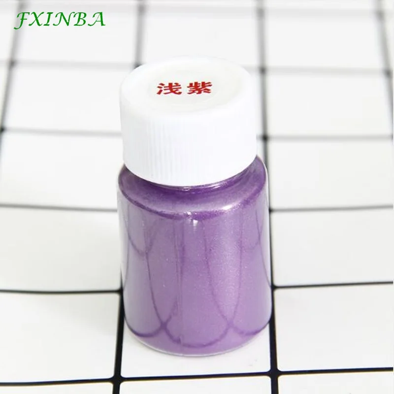 FXINBA 24 цвета слюда пудра с эффектом блеска DIY Поставки слаймов игрушки пигмент Декор изготовление краски/дизайн ногтей/порошковая краска пушистый Lizun глина - Цвет: 14  Middle Purple