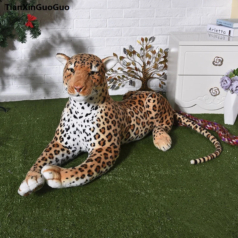 

large 85cm lying leopard plush toy soft doll throw pillow birthday gift s0428