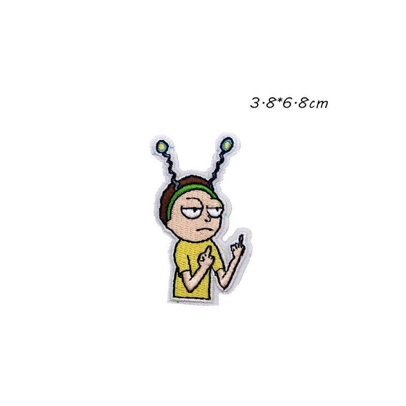 1Pc New Arrival Pikachu Characters Rick and Morty Patch Embroidered Applique Iron On Patch design DIY Sew Iron On Patch Badge - Цвет: Затуплённый