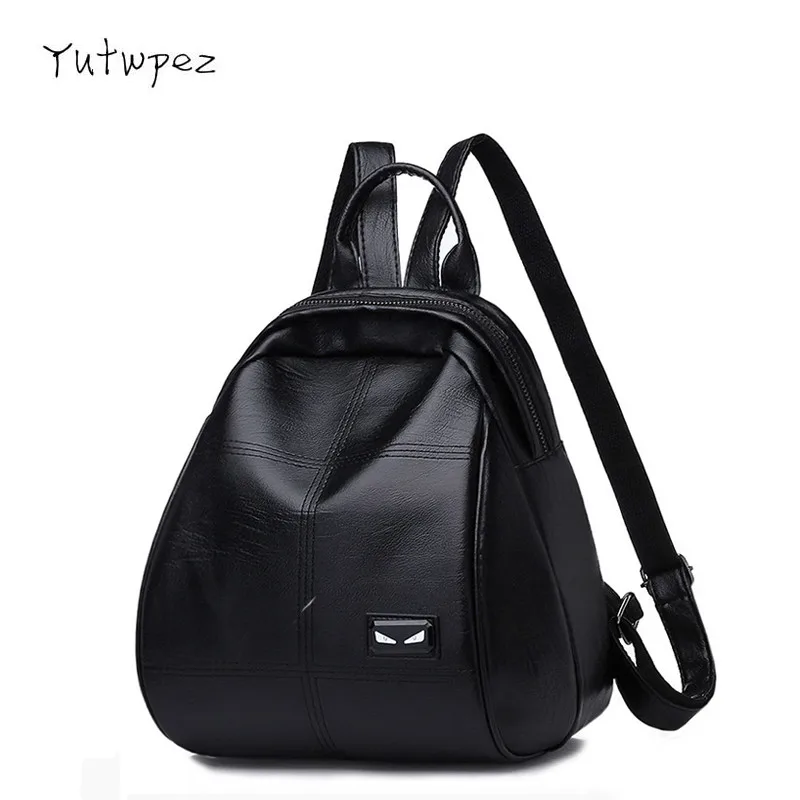 

Casual Small Backpack Women 2019 High Quality Soft Leather Mini School Bags For Girls Backpacks College Zipper Pocket Anti-theft