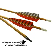 12PCS 30″ SP600 Wood Camo Carbon Arrow With 4″ Feather(1White2Orange)&Points For Archery Outdoor Bow+Free Shipping