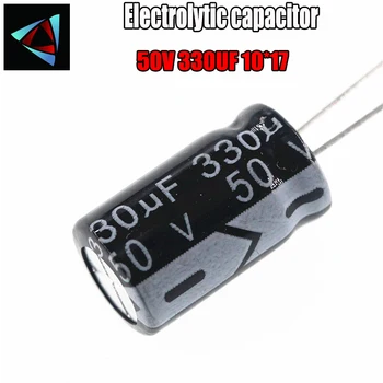 

8PCS Higt quality 50V 330UF 10*17mm 330UF 50V 10*17 Electrolytic capacitor