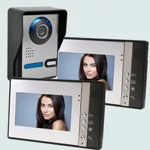 Freeship de dhl 7 “Color IR Cámara de Visión Nocturna Monitor de Vídeo Portero Automático Intercom Kit para Apartamento video de la puerta de Seguridad del monitor